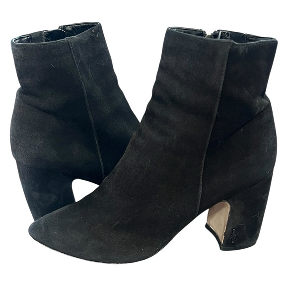 Sam Edelman Hilty Ankle Boot Bootie 7 Black Suede Anthropologie - Picture 1 of 11